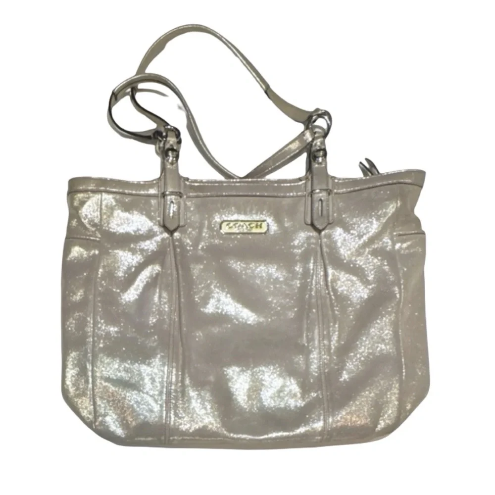 COACH Gold Shimmer Gallery East West Tote Bag - Picture 1 of 15